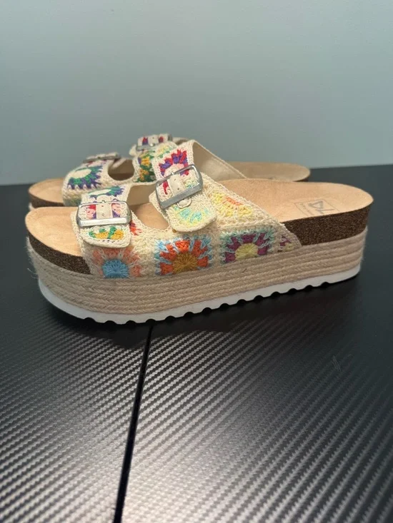 🌸 Dirty Laundry Crochet Platform Sandals Size 39 (US 8.5) Boho Floral 🌸 - Picture 8 of 10
